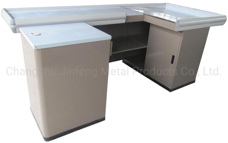 Supermarket Convenience Store Checkout Counter Metal Cashier Table Jf-Cc-060