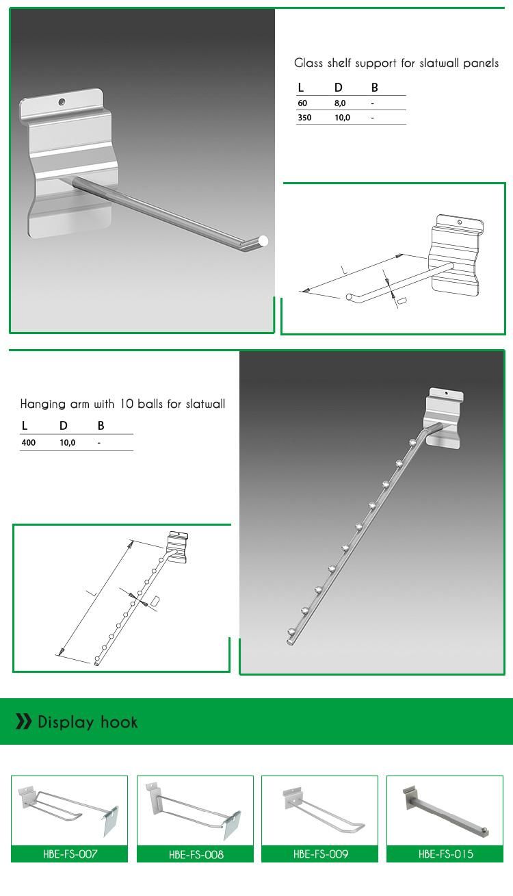 Wire Chrome Retail Slatwall Display Hooks for Shop