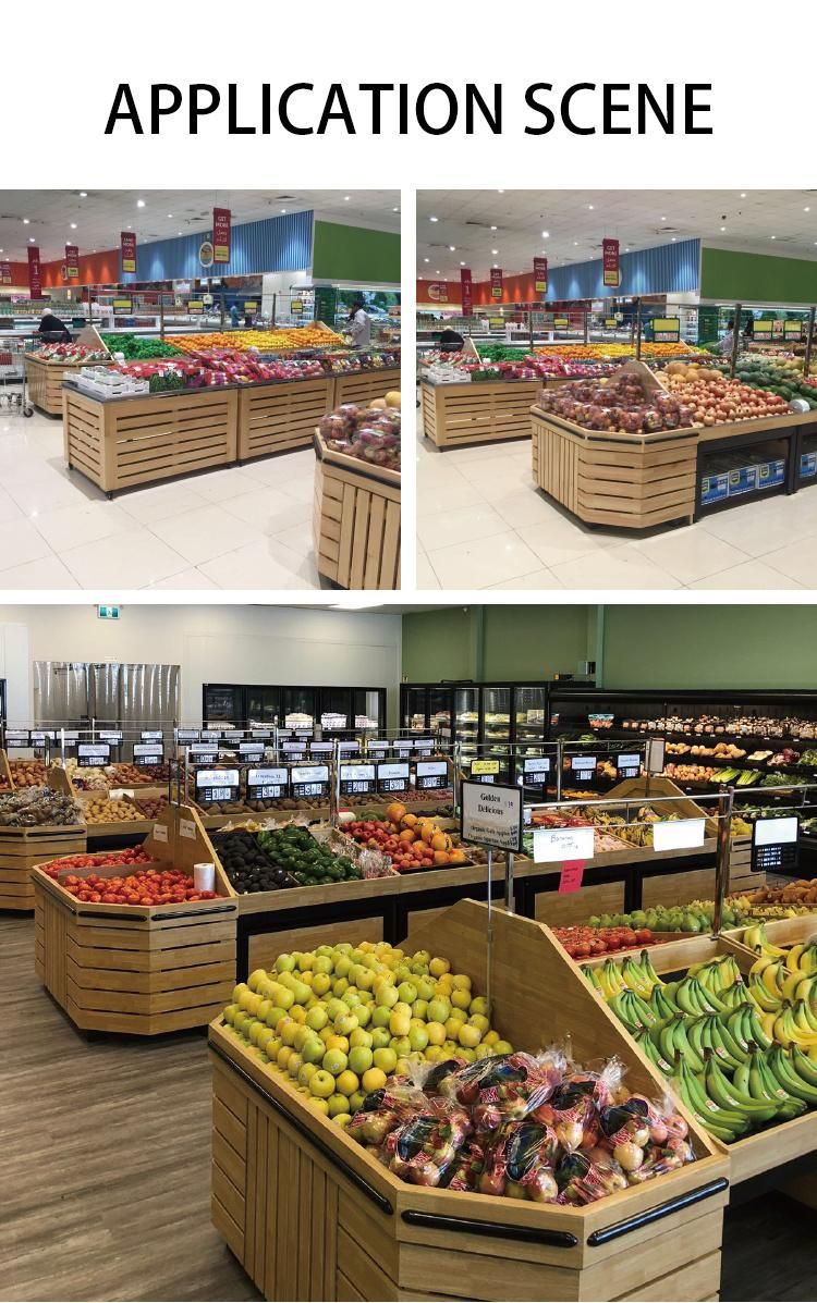 Wooden Store Vegetable and Fruit Display Rack