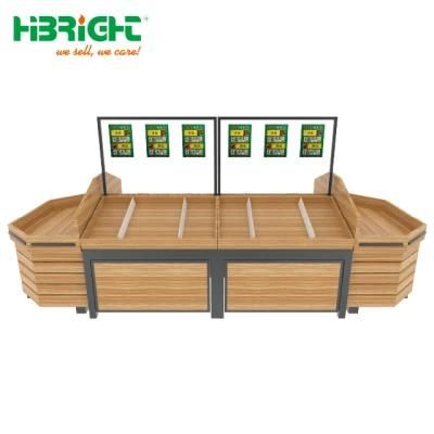 Supermarket Fruit Store Fruit Vegetable Produce Wood Display Rack