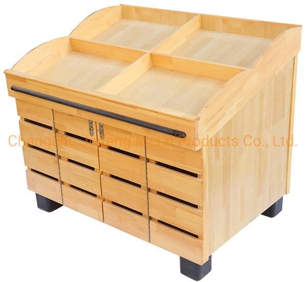 Supermarket Display Shelves Wooden Promotion Table for Exhibition