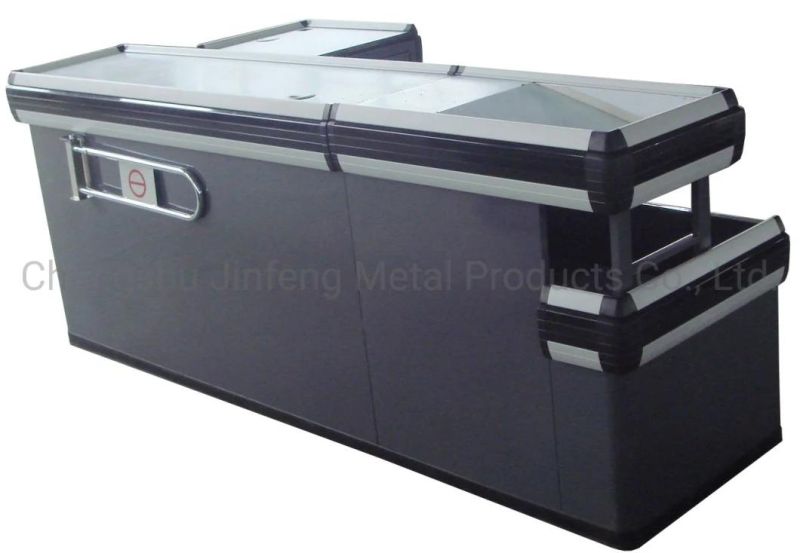 Supermarket Equipment Chckout Counter Metal Cashier Desk