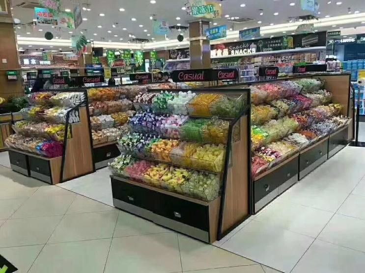 Clear Surface Supermarket Machine Dry Bulk Candy Bins