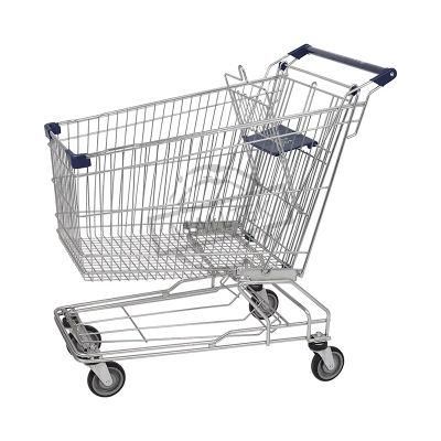 Wholesale 180L Asian Style Grocery Supermarket Cart with Plastic Accessories