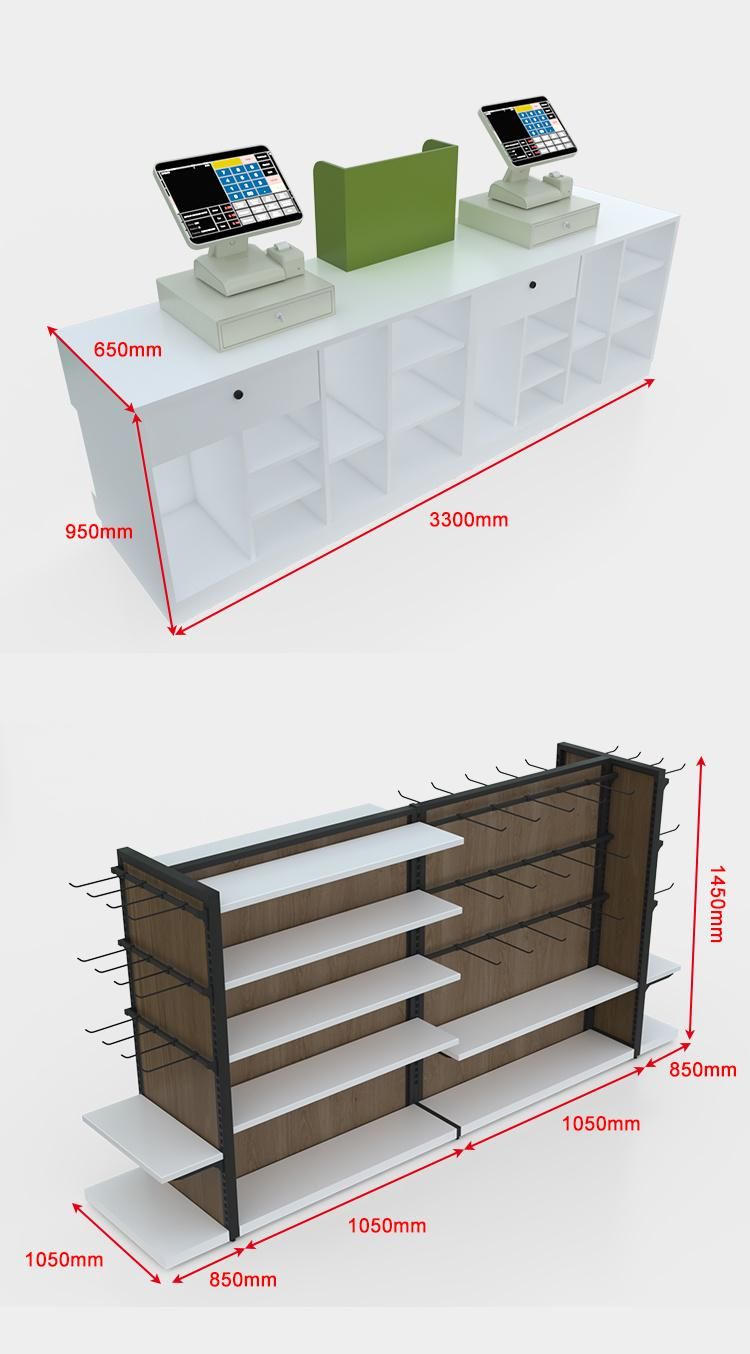 Wooden Metal Plain Panel Supermarket Gondola Shelving