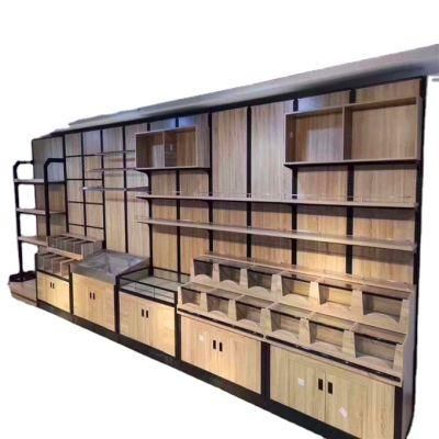 Supermarket Convenience Store Display Rack Bulk Casual Food Display Cabinet Steel Wood Bulk Shelf Snack Shelf