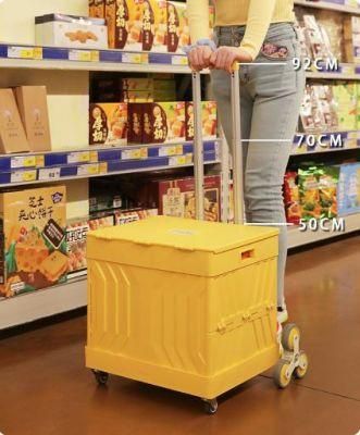 China High Quality Folding Rolling Plastic Cart Foldable Trolleys Stair Climber for Groceries