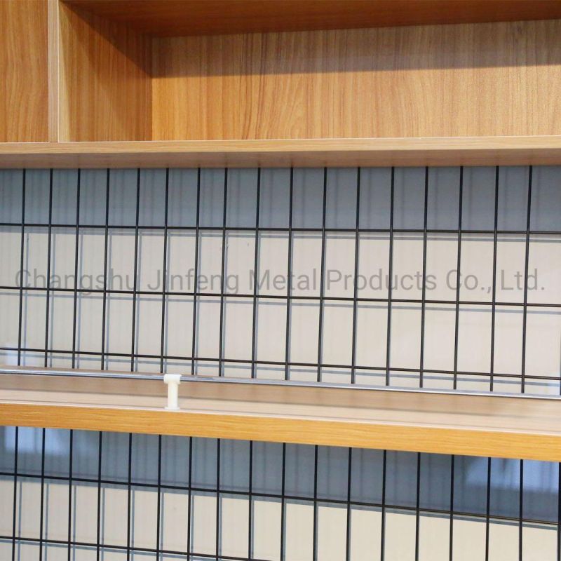 Supermarket Shelf Rack for Fruit with Wire Mesh and Wooden Cabinet