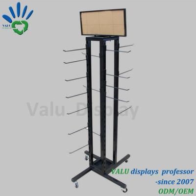 Rotating Sock Spinning Display Rack Metal Stand with Metal Hook