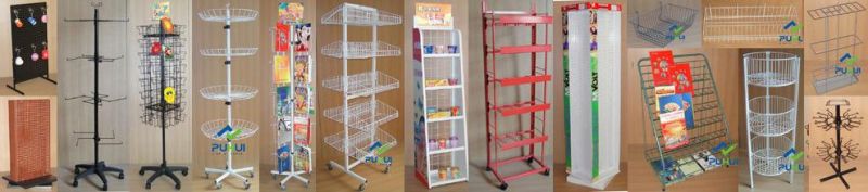Supermarket Promotion 4 Tiers Wire Basket Floor Storage Shelf (pH12-012)