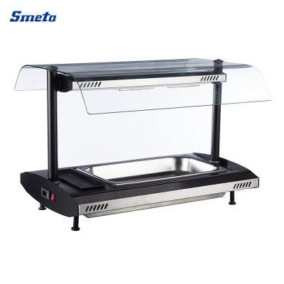 30-90 Degree Balck Portable Display Warming Plate Showcase for Buffet