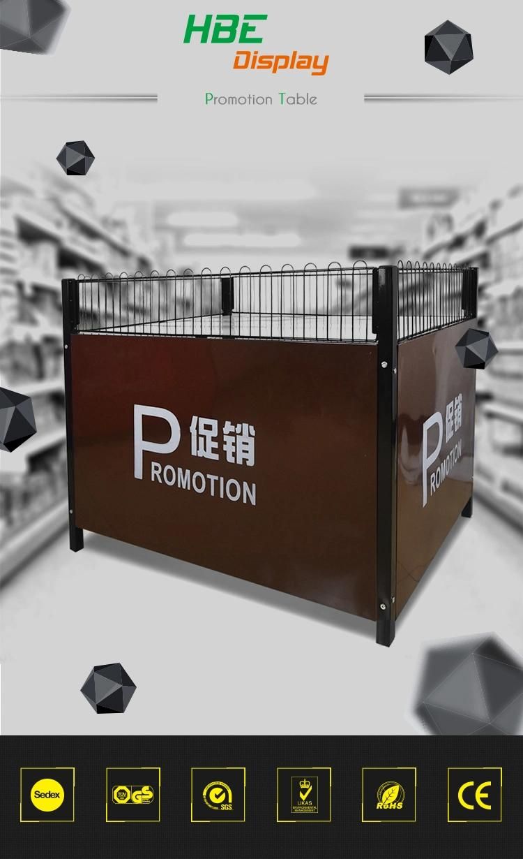 Foldable Promotion Display Stand with Wheels for Supermarket