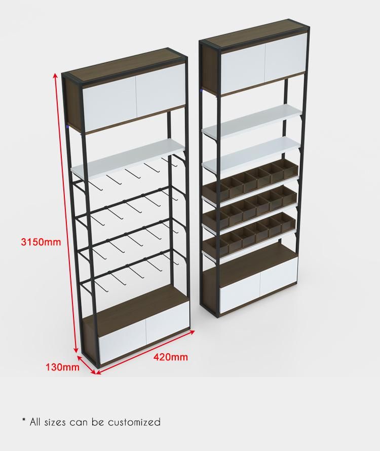 Wooden Metal Plain Panel Supermarket Gondola Shelving