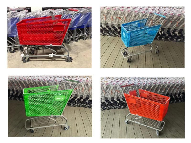 Good Quality 180L Plastic Supermarket Shopping Trolley Shopping Mall Cart