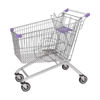 Convenience Store European 150L Supermarket Trolley with Coin Lock