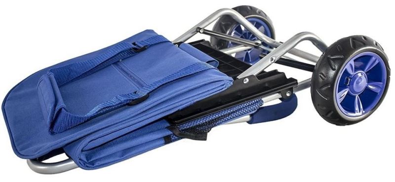 Multifunction Durable Foldable Shopping Trolley Bag, Trolley Dolly, Blue Shopping Grocery Foldable Cart