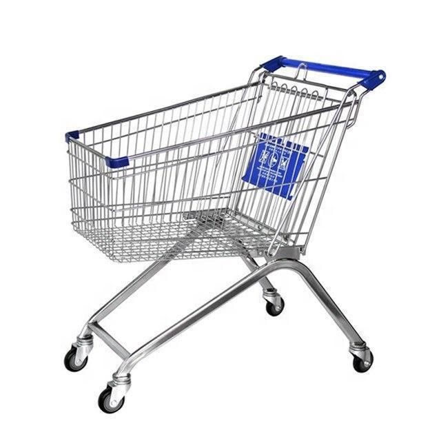 Hot Selling Store Hand Push Cart Supermarket Metal Shopping Trolley Cart