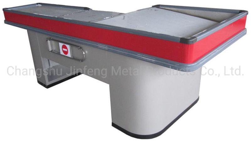 Supermarket Standard Checkout Counter Metal Cashier Table Jf-Cc-067