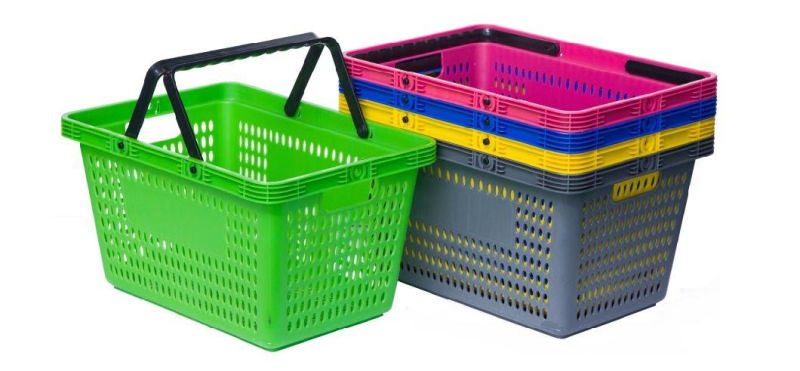 New Design Double Handle Small Hole Supermarket Shopping Hand Basket