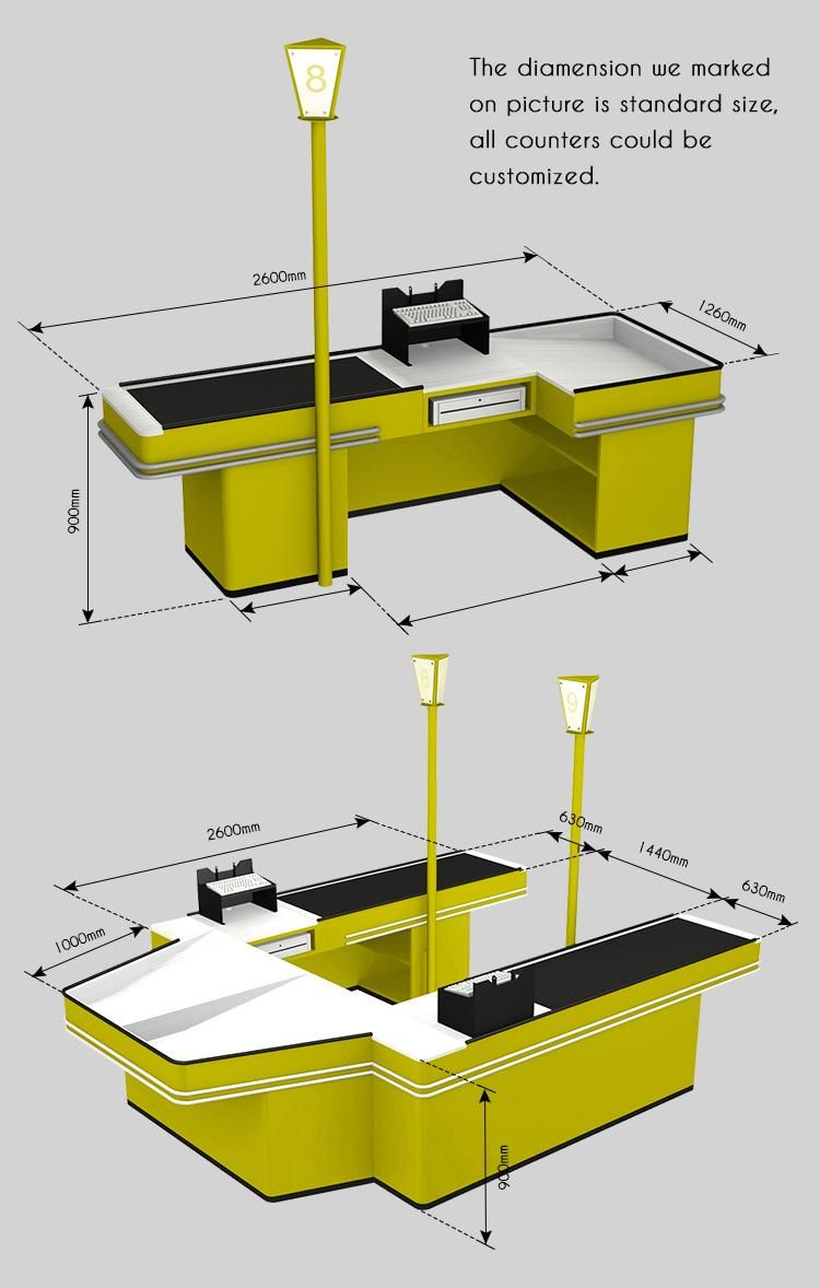 Custom Made Supermarket Store Retail Cash Register Counter