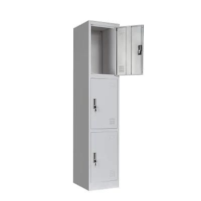 Luoyang Factory 3 Door Knocked-Down Steel Storage Industrial Lockers