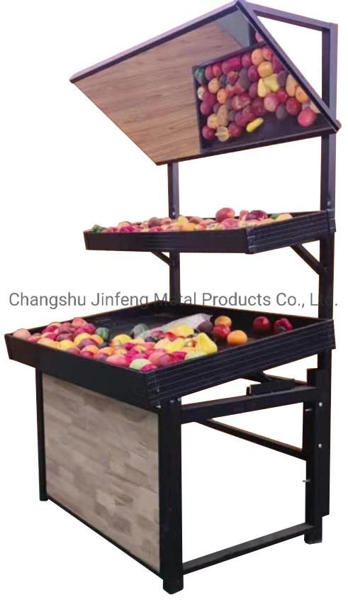 Supermarket Shelf Vegetable and Fruit Display Shelves with Mirror