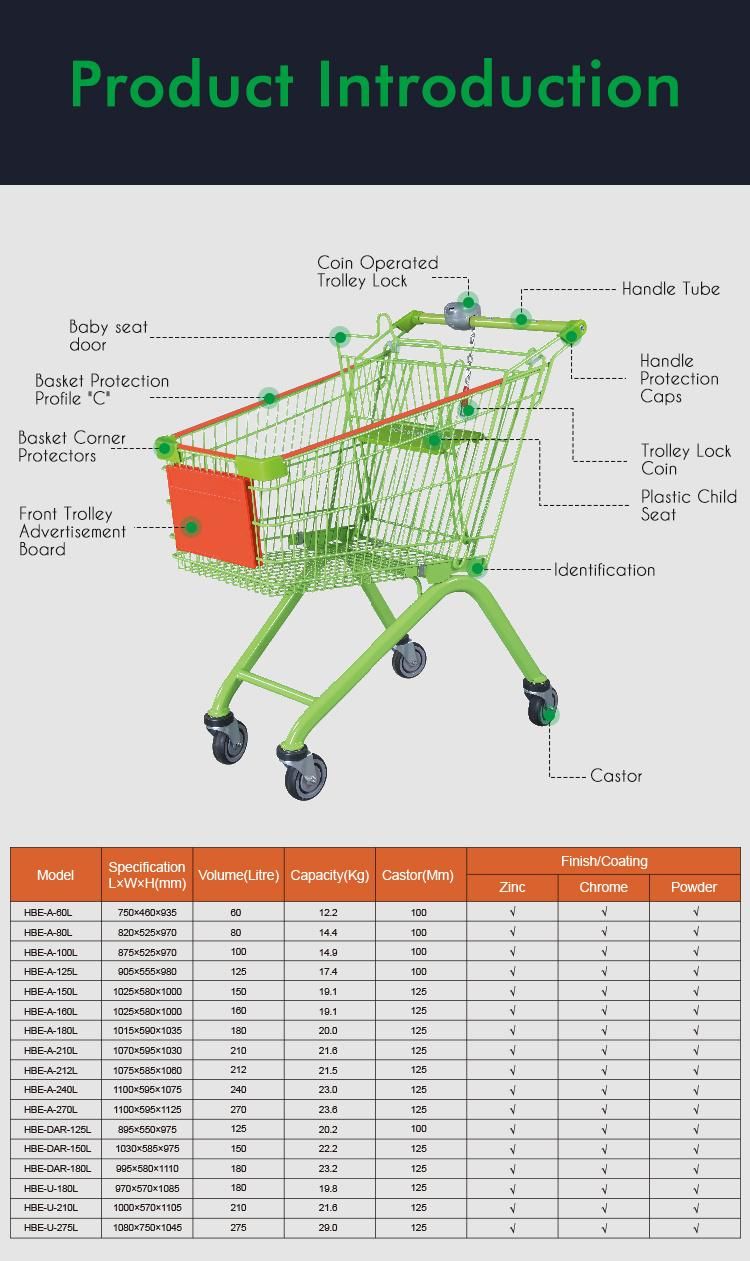 Supermarket Wholesale Hand Shopping Trolley for Elderly