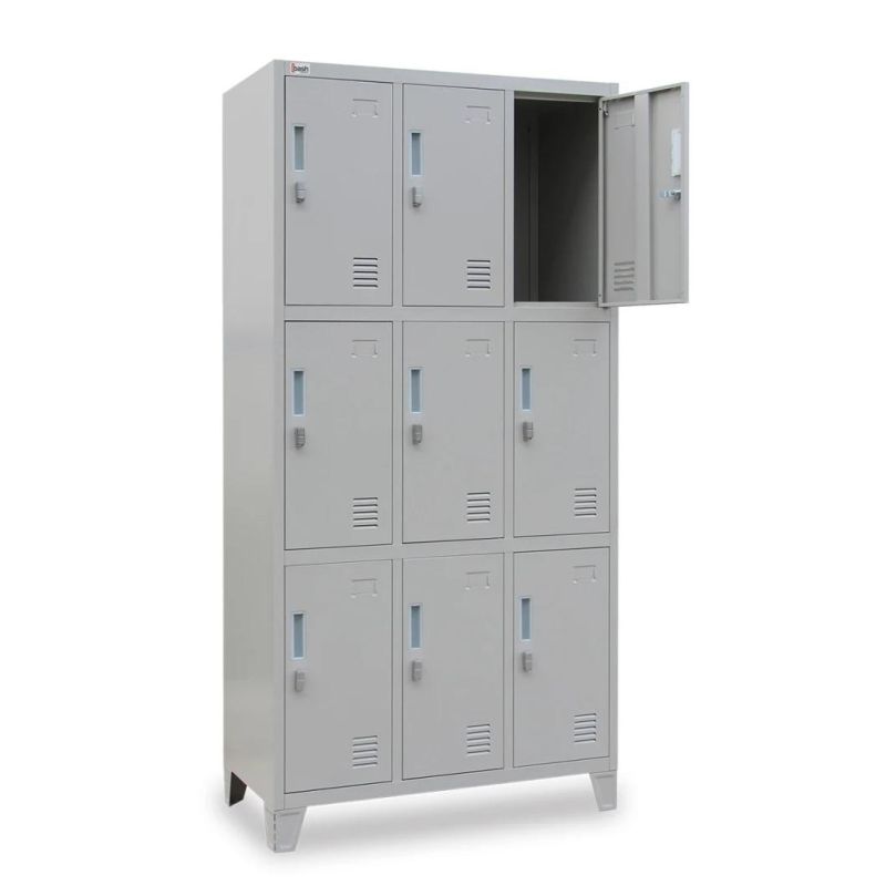 Gym Equipment 3 Tier 9 Door Steel Storage Lockers