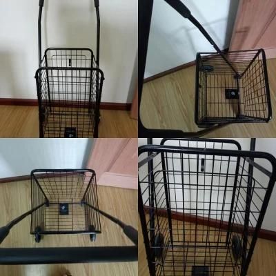 Xjyd11 Folding Shopping Cart with 4 Wheels, Steel Tube with Paint Coating: