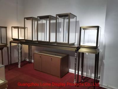 Jewelry Display Case Showcase Exhibition Interior Design Counter Metal Glass Perfume Shop