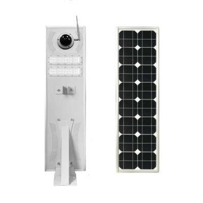 Outdoor Lighting Monitoring 50W Solar Street Light with CCTV Camera