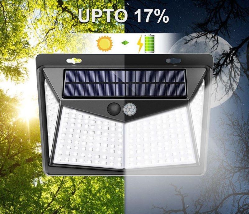 Simva 208 LED Solar Power Light PIR Motion Sensor Outdoor Lamp Wall Waterproof Garden, High Power Street Light, Outdoor Garden Sensor Wall Solar Light