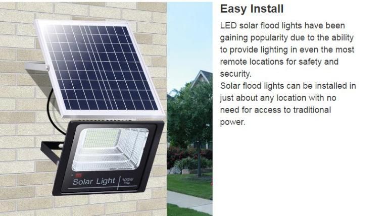 2021 Factory Promotion Energy Saving Rechargeable Solar Powered Flood Light 200W with Solar Panel LED Solar Lamp