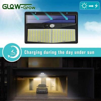 Solar Powered Wireless LED Wall Light with Working Temperature -5~45&ordm; C for Garden House Decoration