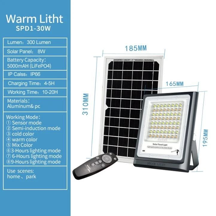 Rd Warm Solar Flood Light with IP66 Waterproof