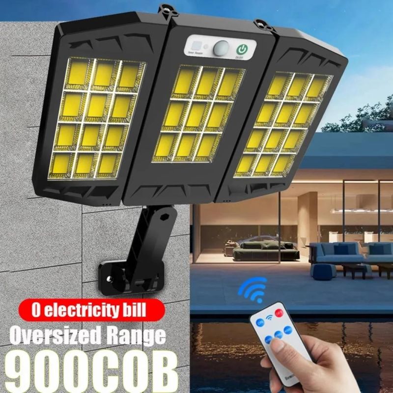 Solar Wall Light with Remote Control LED Garden Light Outdoor Luminous Black Light Motion Sensor Wall Lamp