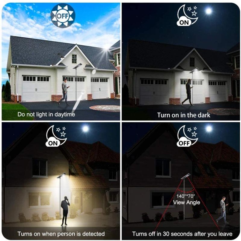 High Brightness Smart IP65 Waterproof Outdoor 30W 40W 50W 60W 80W 100W 120W Adjustable All in One Solar Street Light