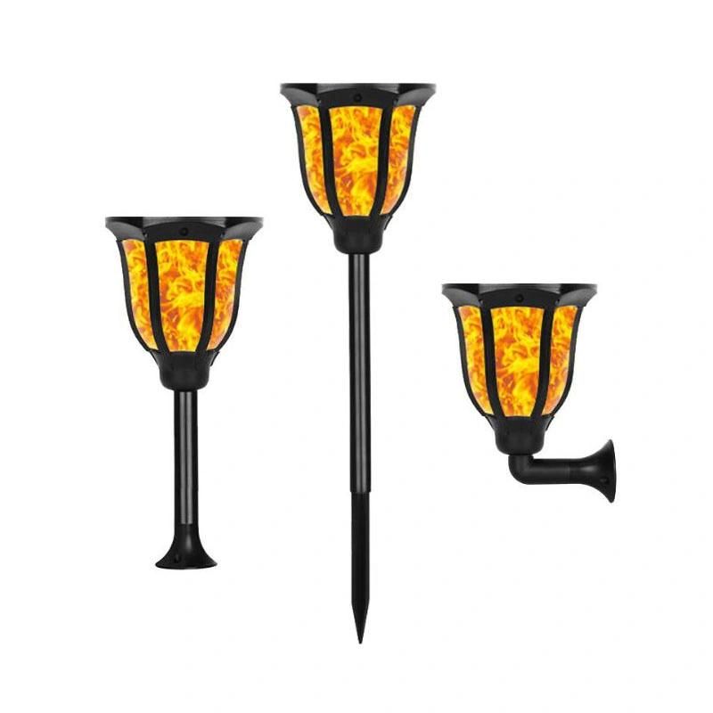 3 in 1 Dancing Fire Torch Lamp Wall Mount Insert Stake 96 LED Lights for Garden Landscape Path Lawn Decorative Security Light Esg12026