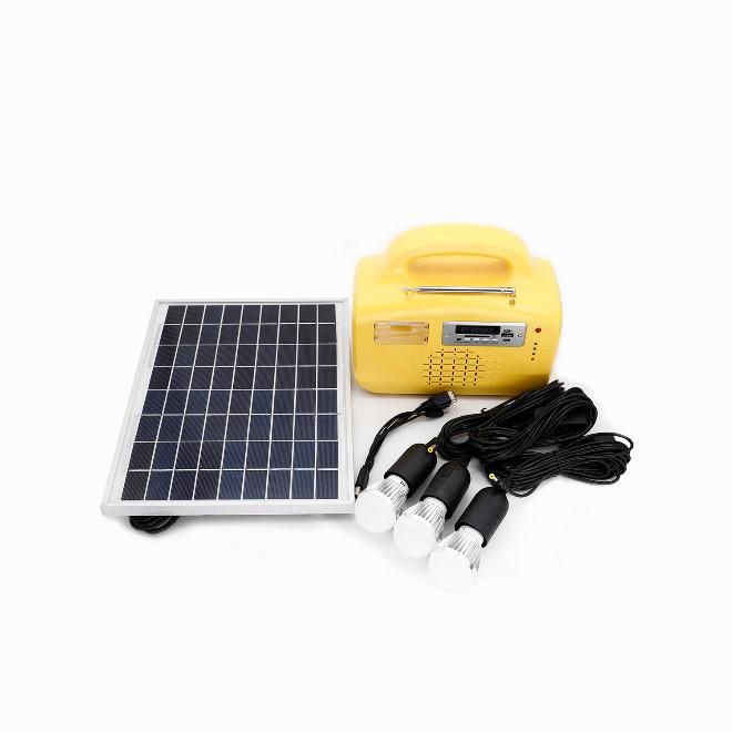 10W Solar Panel FM/MP3/Supporting Fan Solar Home Lighting System/Kit/Light for Electricity-Lack Areas