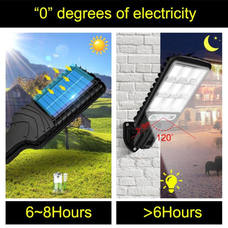 Solar Street Lights Outdoor Solar Lamp with 3 Light Mode Waterproof Motion Sensor Security Lighting for Garden Patio Path Yard