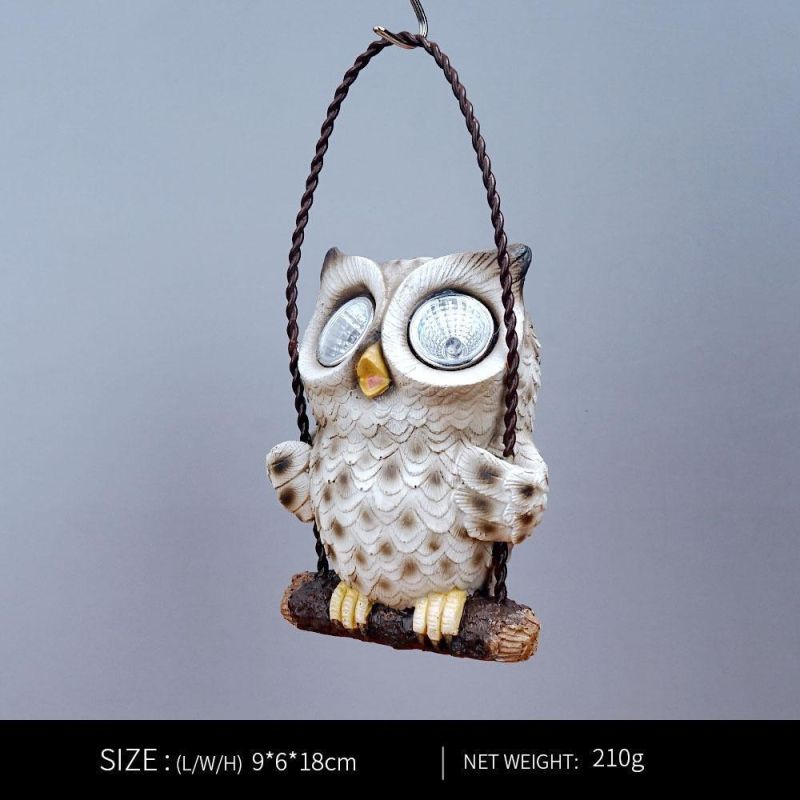 Mini Owl Figurine Miniatures Garden Decoration Solar Lights Night Outdoor Wyz19685