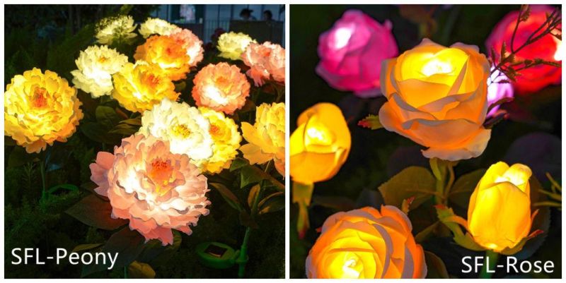 Wholesale Waterproof Garden Landscape Lamp Outdoor Lawn Lamp Home Decorative Solar Rose Flower Light