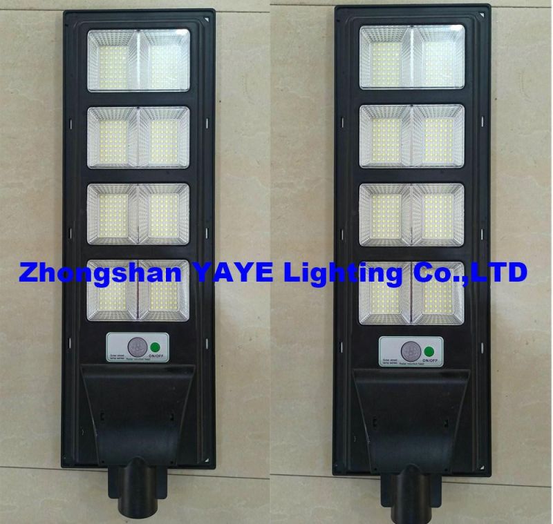 Yaye 2022 Hottest Sell 100W High Power Waterproof Outdoor IP66 with PIR Sensor 100W 200W 300W All in One Solar LED Garden Street Road Light 500PCS Stock