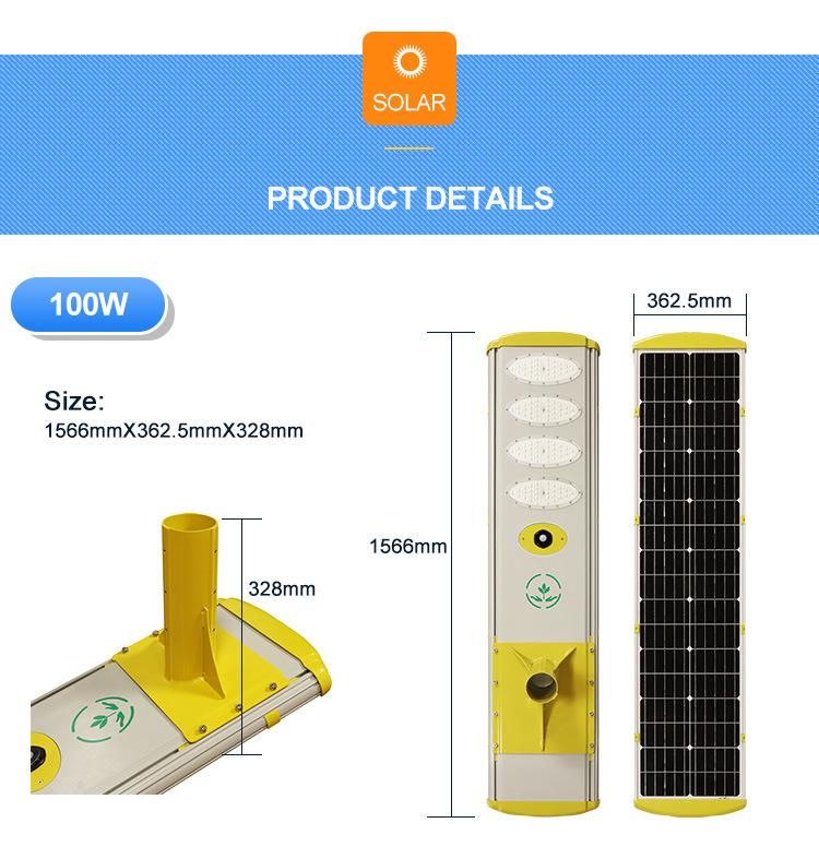 Community Industry Square Lighting 100W Integrated Solar LED Street Light