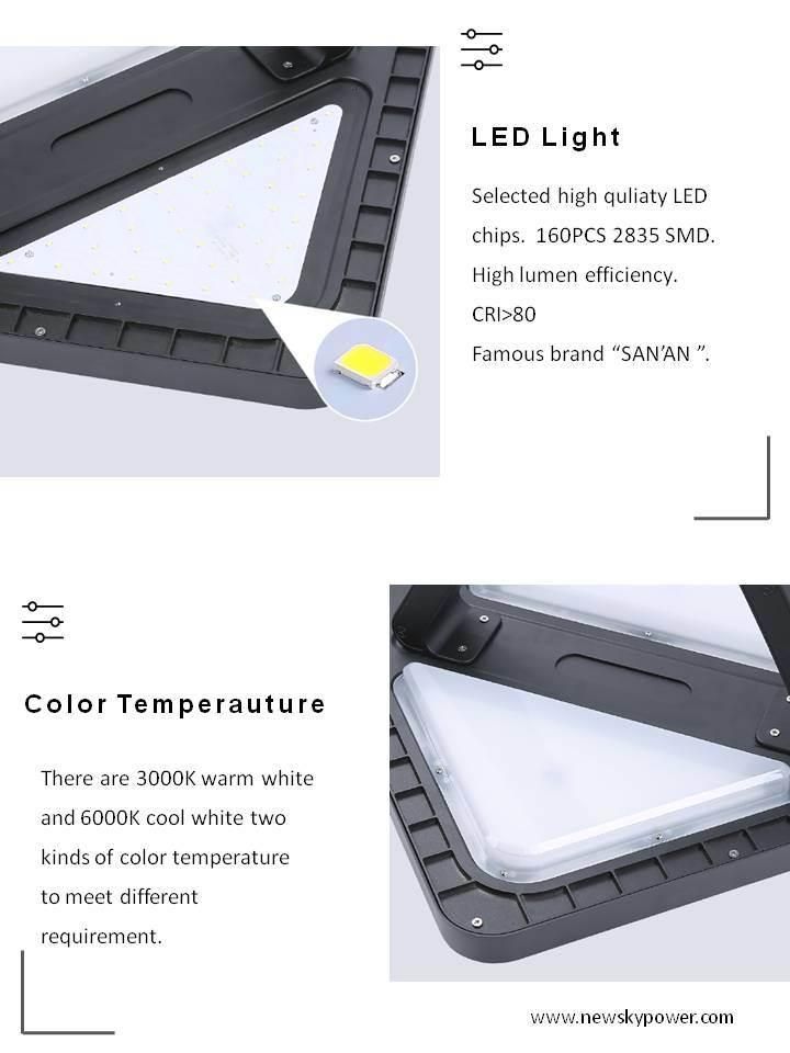 CE Approved Outdoor Waterproof Die Casting Aluminum 20W Warm White Solar Powered Lamps