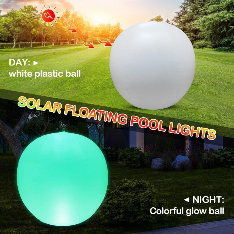 Inflatable Waterproof LED Solar Glow Floating Ball Light for Beach Party Garden Swimming Pool Decoration