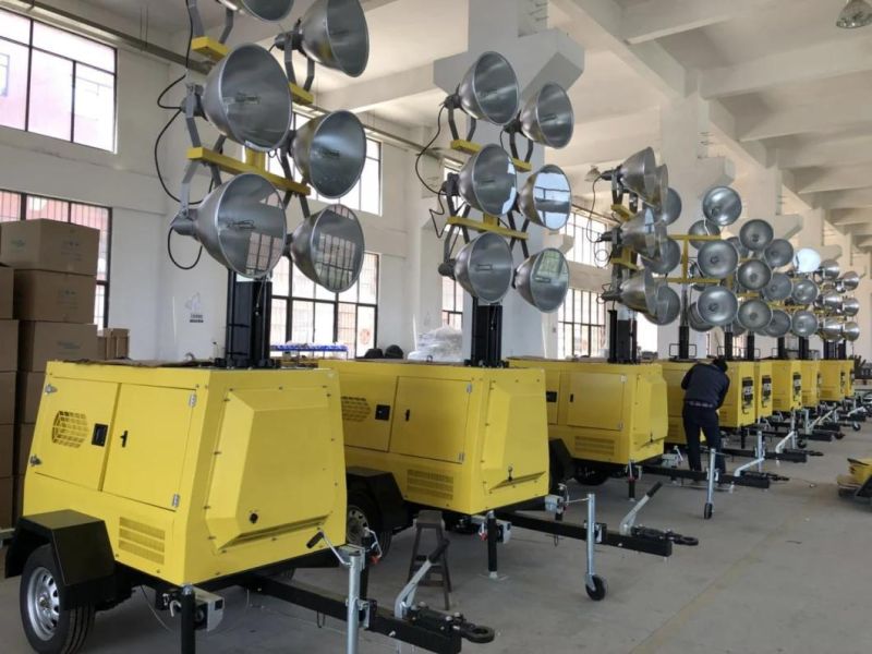 6*1000W Hydraulic Diesel Generator Portable Outdoor Light Tower