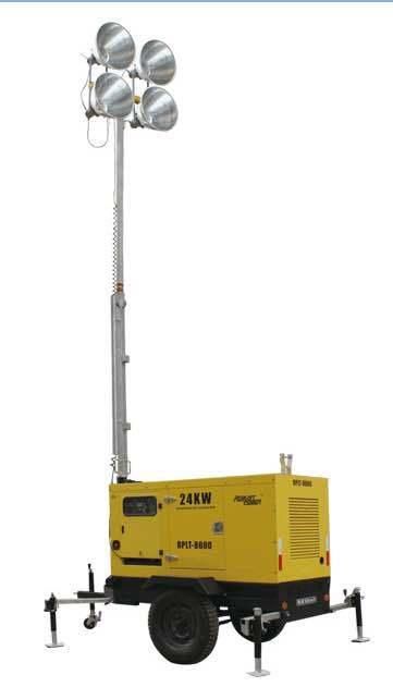 20kw 4*1000W Outdoor Generator Heavy-Duty Mobile Light Tower