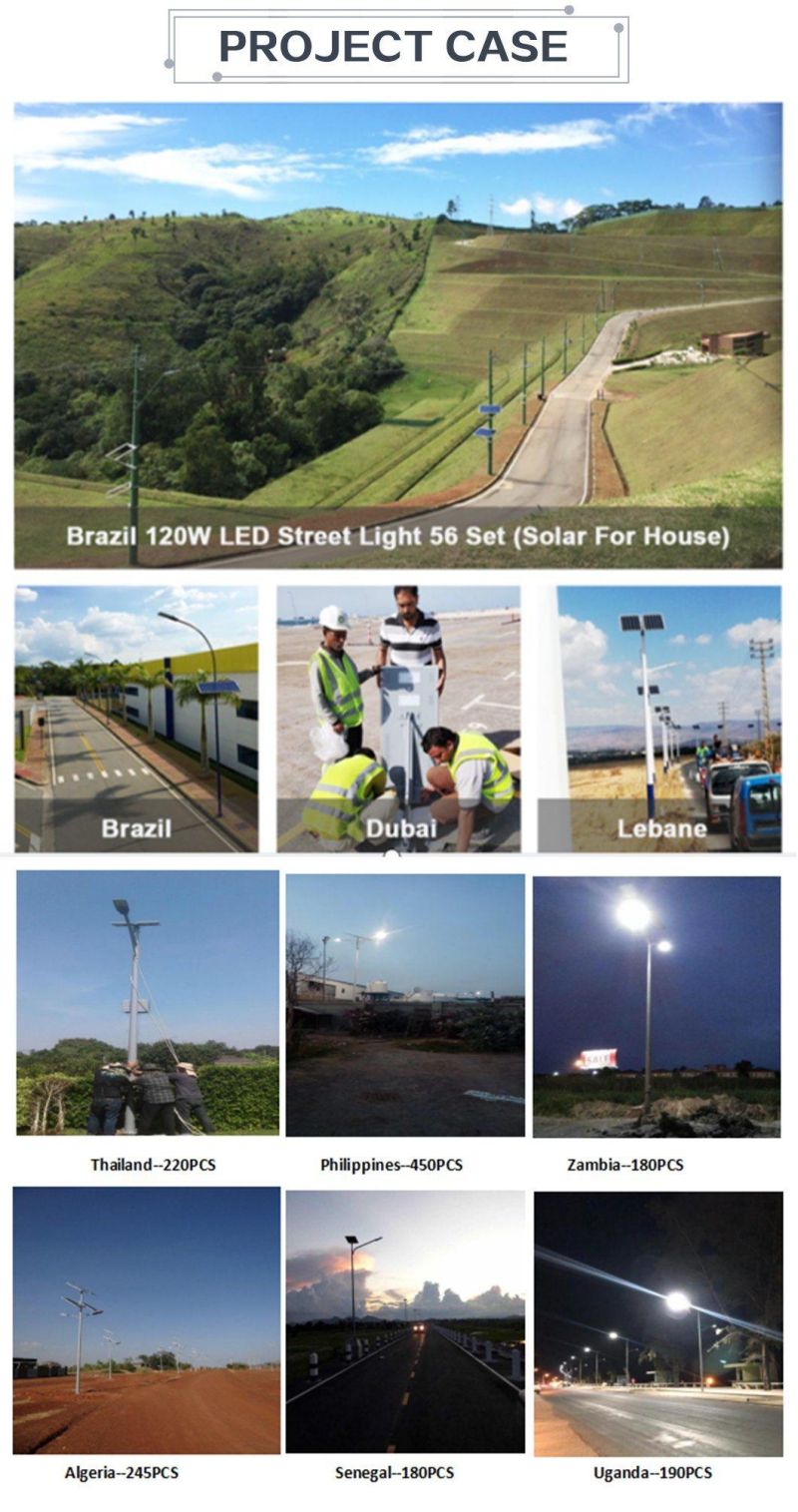 Uganda 9m 40W 50W 60W 80W High Power LED Split Solar Street Light Energy Saving >80000hours Outdoor Lighting Solutions