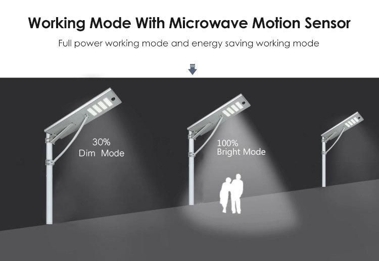 High Luminance 40W Integrated Motion Sensor All in One Solar Street Light for Road Street Project